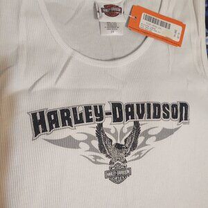 Gainesville Harley Davidson New with tags, *The Legend* white rib tank top XXL